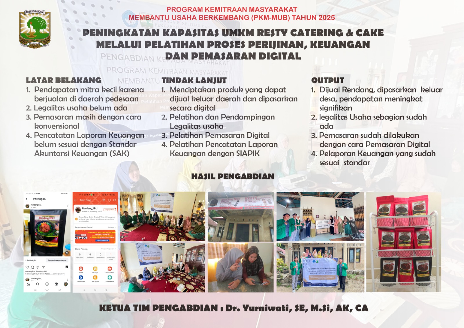 PENINGKATAN KAPASITAS UMKM RESTY CATERING & CAKE MELALUI PELATIHAN PROSES PERIJINAN, KEUANGAN DAN PEMASARAN DIGITAL